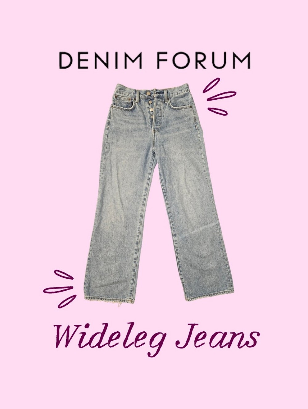 Denim Forum Wideleg Jeans - Light Blue
